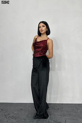 بلوز زرشکی زنانه ساده BZ Boutique - کد 935377966