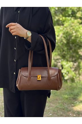 کیف دوشی قهوه ای زنانه چرم مصنوعی MONA - کد 927599551