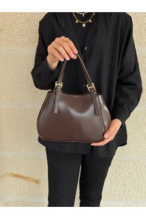 کیف دوشی قهوه ای زنانه چرم مصنوعی MONA - کد 928091004