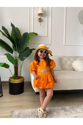 ست بالاتنه و پائین تنه نارنجی بچه گانه پنبه ای Tinypeople - کد 936736103