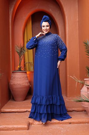 لباس مجلسی حجاب رنگی زنانه یقه ایستاده N.S NEVA STYLE - کد 935452707