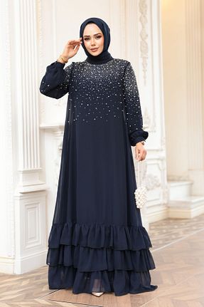 لباس مجلسی حجاب رنگی زنانه یقه ایستاده N.S NEVA STYLE - کد 935452719