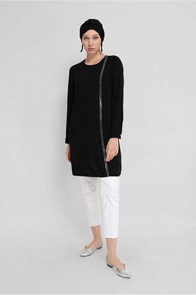 تونیک حجاب مشکی زنانه پلی استر Alvina - کد 874940430