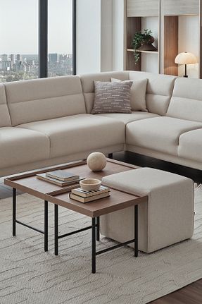 میز جلو مبلی قهوه ای MDF Enza Home - کد 892358153
