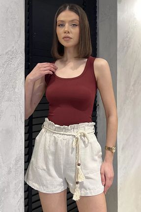 شلوارک و برمودا طوسی زنانه فاق بلند GÜLSELİ - کد 935515876