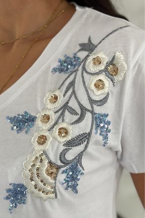 تیشرت سایز بزرگ سفید زنانه سایز بزرگ FEMELLE - کد 935515829