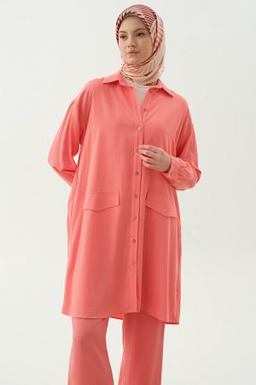 ست بالاتنه و پائین تنه حجاب قرمز زنانه گشاد Tuğba - کد 935538149