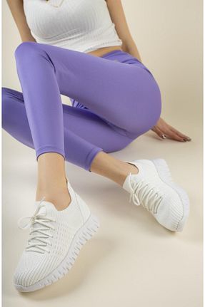 کفش اسنیکر سفید زنانه بند دار Nesil Shoes - کد 267113771
