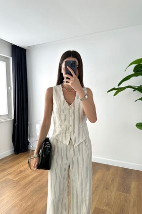 ست بالاتنه و پائین تنه زنانه کتان BİRCANÇİL - کد 936497416