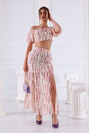 ست بالاتنه و پائین تنه رنگی زنانه بافتنی LA PANTE - کد 935547322