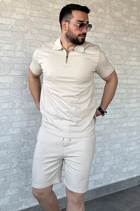 ست بالاتنه و پائین تنه بژ مردانه بافتنی MİSHAR İTALİA - کد 935547932