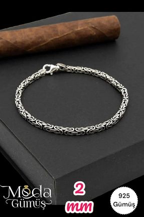 دستبند نقره طوسی مردانه 925 عیار MODA925 - کد 895060072