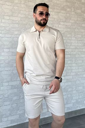 ست بالاتنه و پائین تنه بژ مردانه بافتنی MİSHAR İTALİA - کد 935547932