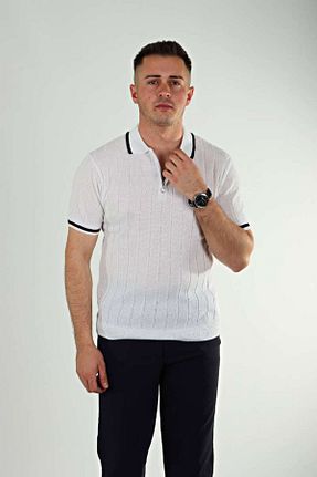 تیشرت سفید مردانه یقه پولو Genel Markalar - کد 935540595