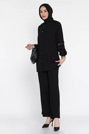 ست بالاتنه و پائین تنه حجاب مشکی زنانه رگولار Julude - کد 935544414