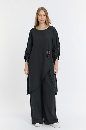 ست بالاتنه و پائین تنه مشکی زنانه بافتنی SUMEF - کد 903245172