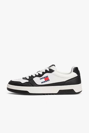 کفش اسنیکر نباتی مردانه چرم اصل Tommy Hilfiger - کد 901396259