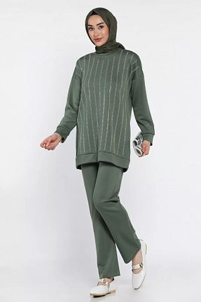 ست بالاتنه و پائین تنه حجاب خاکی زنانه رگولار Julude - کد 935544400