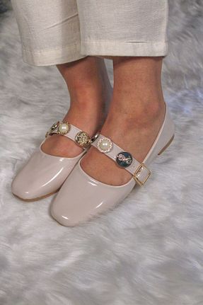 بابت بژ زنانه چرم لاکی mybellashoes - کد 935608583