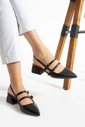 کفش پاشنه بلند کلاسیک مشکی زنانه چرم مصنوعی AlbiShoes - کد 935584608