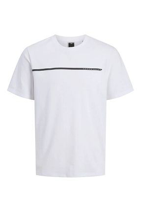 تیشرت سفید مردانه یقه دوچرخه Jack & Jones - کد 935627204