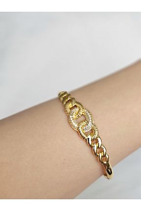 دستبند استیل (فولاد) طلائی زنانه استیل (فولاد) Roya Happiness - کد 936525322