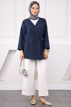 کیمونو و کافتان سرمه ای زنانه پلی آمید İmajButik - کد 935798985