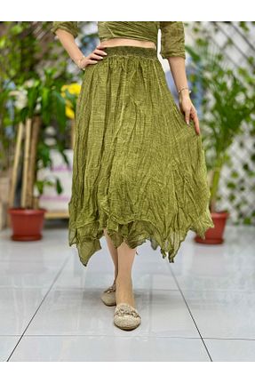 دامن سبز زنانه ساده Punta Otantik - کد 935802015