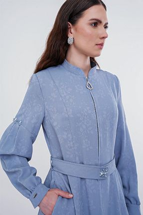 مانتو بلند حجاب طوسی زنانه Zühre - کد 935906075