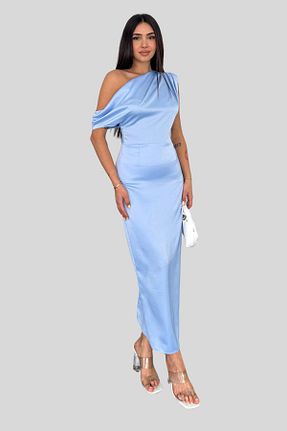 لباس آبی زنانه بافتنی Moda Amore - کد 935741815