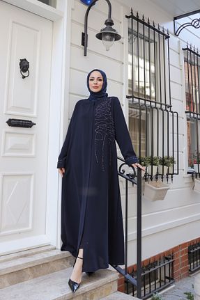 کلاه و ابایا سرمه ای زنانه بافت KADEEM - کد 935795853