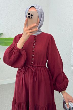 لباس حجاب زرشکی زنانه کلوش ALLMİRA FASHION - کد 935908668