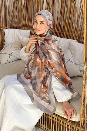 شال طوسی زنانه پنبه ای lamelif - کد 935800569