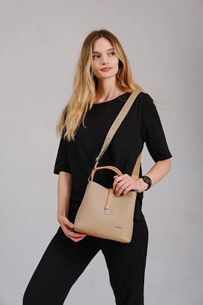 کیف دوشی طوسی زنانه چرم مصنوعی Just Polo - کد 877879815