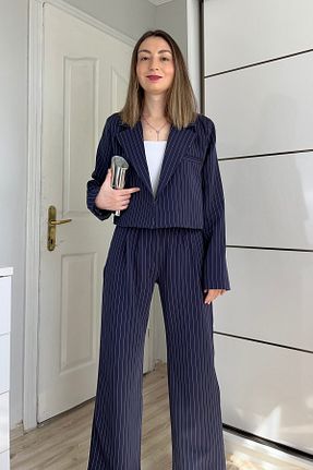 ست بالاتنه و پائین تنه سرمه ای زنانه بافتنی Gökcan Butik - کد 935756333