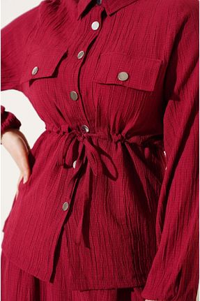ست بالاتنه و پائین تنه حجاب زرشکی Kalem Balmoda - کد 935848760