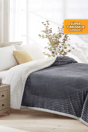 پتو دونفره سفید مخملی Evlen Home Collection - کد 921586178