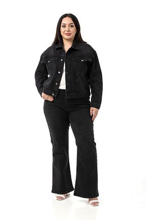 کت سایز بزرگ مشکی زنانه جین DISENTIS MODEST - کد 938640693