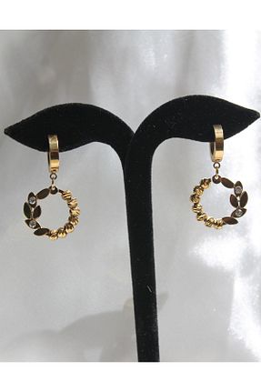 گوشواره استیل (فولاد) زرد استیل ضد زنگ TEDDY JEWELLRY - کد 935952191