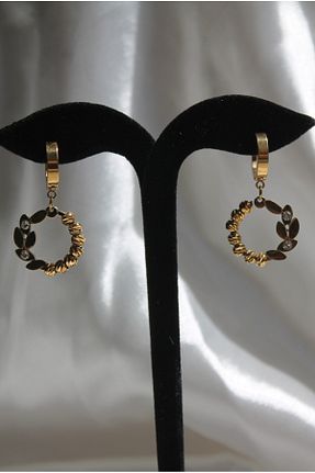 گوشواره استیل (فولاد) زرد استیل ضد زنگ TEDDY JEWELLRY - کد 935952191