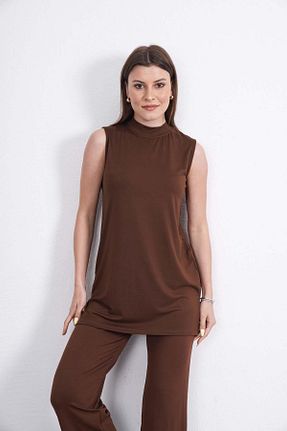 تونیک قهوه ای زنانه بافت penyebizden - کد 935955769