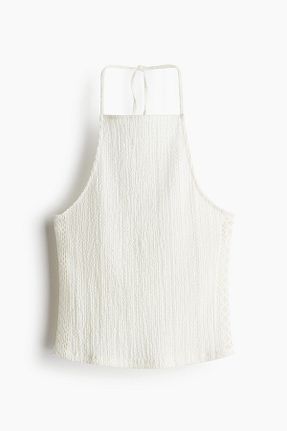 بلوز سفید زنانه اسلیم فیت H&M - کد 936590932