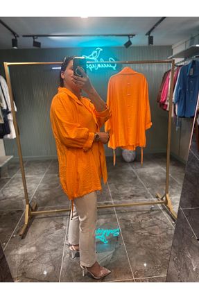 پیراهن نارنجی زنانه Relaxed my312 - کد 935882865