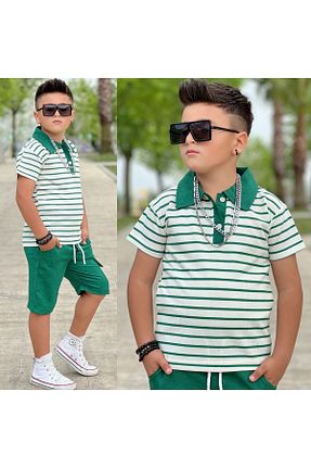 ست بالاتنه و پائین تنه سبز بچه گانه بافتنی zeynoshkids - کد 936602870