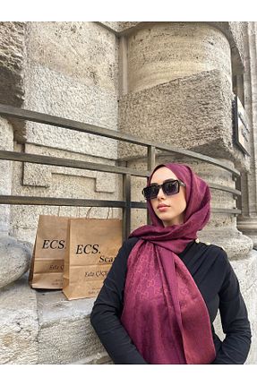شال زرشکی زنانه Ecs - کد 935901699