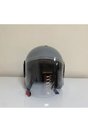 کلاه ایمنی موتور سواری طوسی Açık Kasklar motocesas - کد 935914515