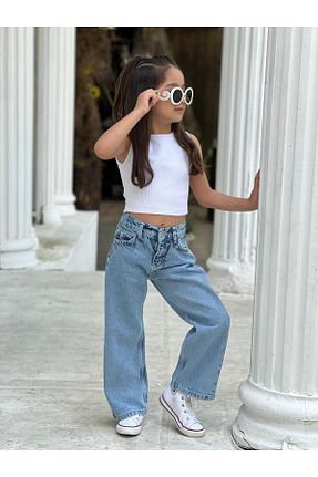 شلوار جین آبی بچه گانه پاچه پهن BERFONZO KIDS - کد 936617966