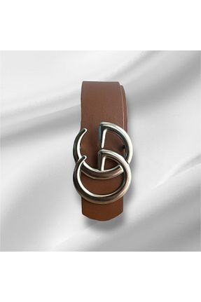 کمربند قهوه ای زنانه چرم مصنوعی GÜÇLÜ TASARIM - کد 935938029