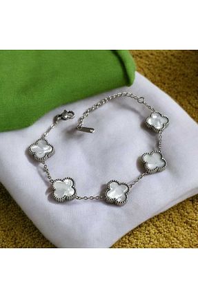 دستبند استیل (فولاد) طوسی زنانه استیل ضد زنگ shop - کد 931069330