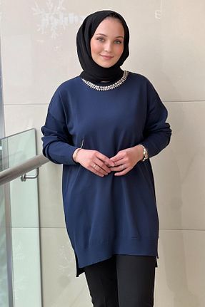 تونیک سرمه ای زنانه بافتنی Missemramiss - کد 919853903